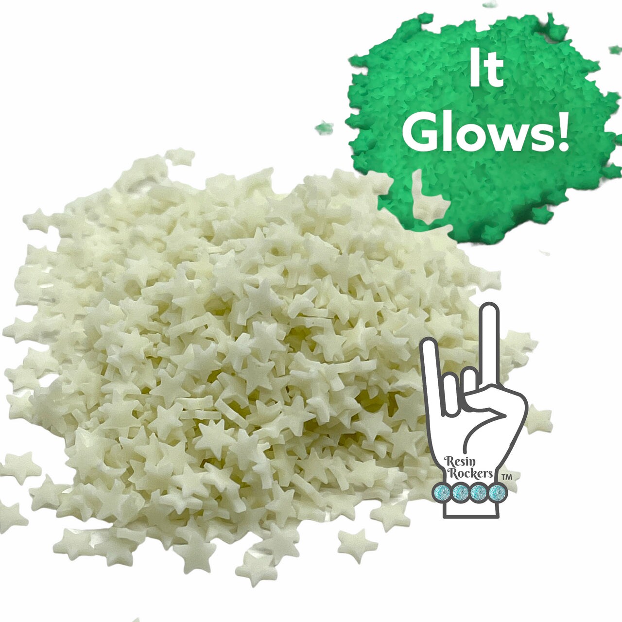Glow in the Dark Stars Polymer Clay Pieces for Epoxy and UV Resin Art